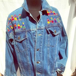 Vintage Embroidered Jean Jacket